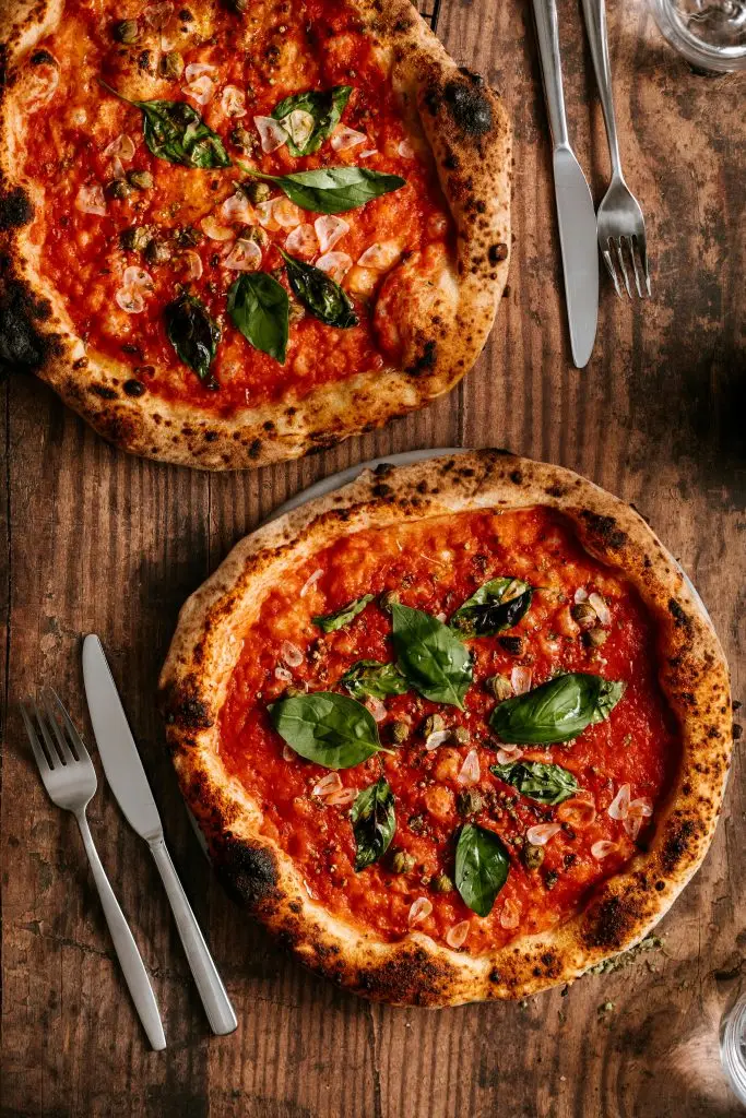 delicious margherita pizzas