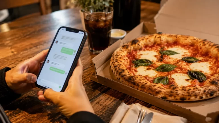 Pedir pizza por chat desde el móvil en Luna di Napoli