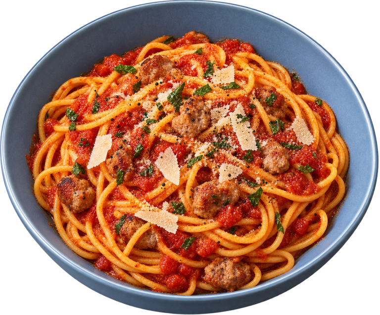 Pasta Bambini con tomate y salchicha de Luna di Napoli